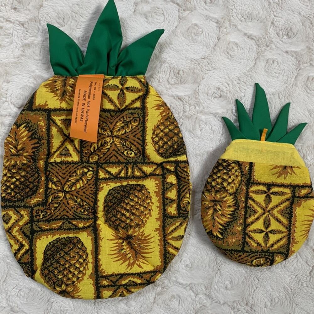 Vintage Polynesian Pineapple Hot Pad and Placemat Made In Hawaii - Picture 5 of 6